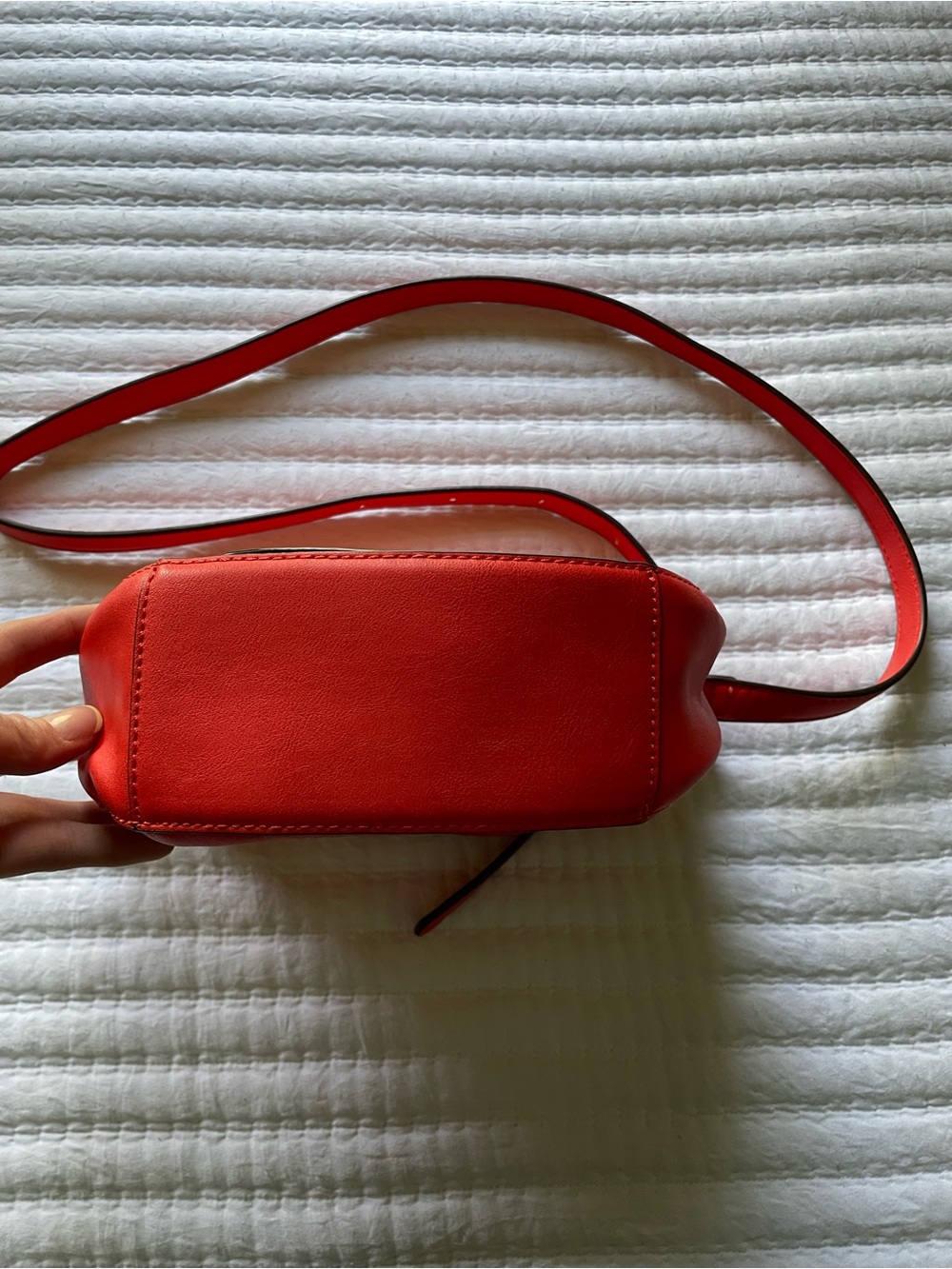 JustFab Orange Studded Saddle Crossbody Purse - Picture 3 of 11